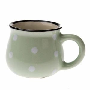 Keramický hrnček s bodkami 75 ml, zelená vyobraziť