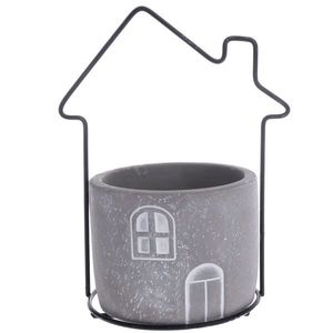 Betónový obal na kvetináč House sivá, 15 x 19, 5 x 11, 5 cm vyobraziť