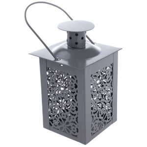 Kovový lampáš na sviečku Saima, sivá, 7, 5 x 12 x 7, 5 cm vyobraziť