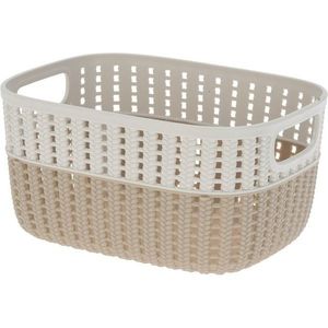 Plastový košík Duo, krémová, 23, 5 x 17, 5 x 11, 5 cm vyobraziť