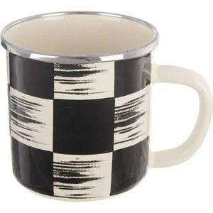 Hrnček smalt ŠACHOVNICA Lem 0, 41 l, pr. 8, 8 cm vyobraziť