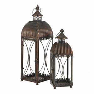 Súprava kovových lampášov Romance, 2 ks, meď vyobraziť