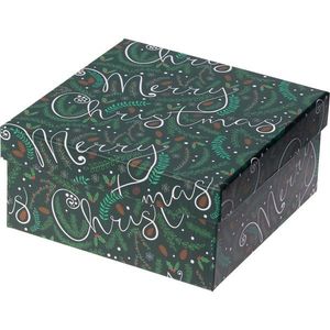 Darčekový vianočný box, zelená, 14, 5x7x14, 5 cm vyobraziť