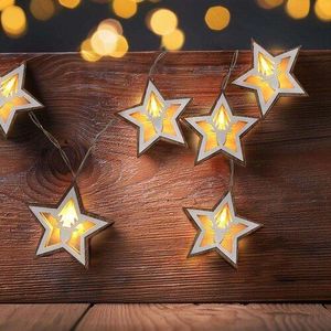 Solight LED vianočná reťaz hviezdy, 10x LED, 1, 5m, 2x AA vyobraziť