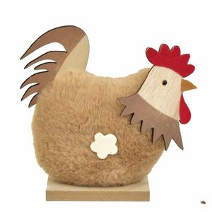 Veľkonočná dekorácia Plyšová sliepočka, 15 x 14 x 3 cm vyobraziť