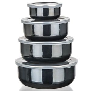 Banquet Súprava smaltovaných misiek METALLIC Black, 8 ks vyobraziť