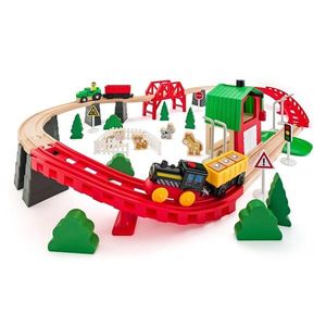 Drevená vlaková súprava – Farma, 60 dielov vyobraziť