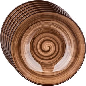Banquet Súprava 6 hlbokých tanierov Palas 18 cm, hnedá vyobraziť