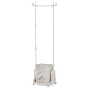 Stojan na oblečenie s košom GD-186 BGE, plast, biela vyobraziť