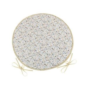 Bellatex Sedák EMA okrúhly hladký Kvietok béžovomodrá, 40 cm vyobraziť