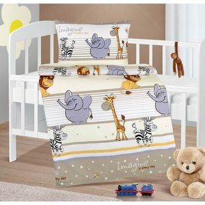 Bellatex Detské bavlnené obliečky do postieľky Agáta Safari béžová, 90 x 135 cm, 45 x 60 cm vyobraziť