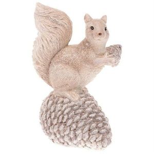 Zimná dekorácia Veverička so šiškou, polyresin vyobraziť