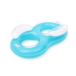 Bestway Nafukovací dvojitý kruh s držadlami modrá, 171 x 105 x 48 cm vyobraziť