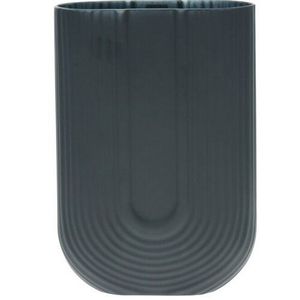 Sklenená váza s reliéfom Eleanor, 16, 5 x 23, 5 x​ 7, 5 cm, matná čierna vyobraziť