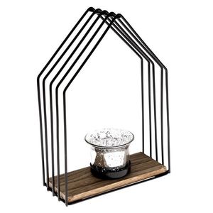 Kovový svietnik Celestial house čierna, 15 x 22 x 6, 5 cm vyobraziť