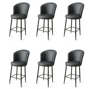 Súprava barových stoličiek Uras Anthracite and Black, 6 ks, 6 ks vyobraziť