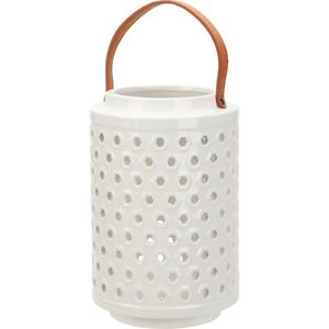 Dekoračný lampáš Bruggy, biela, 15, 8 x 24, 3 cm, dolomit vyobraziť