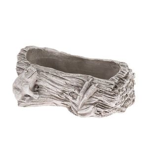 Betónový obal na kvetináč Kmeň so žabou sivá, 12 x 21 cm vyobraziť