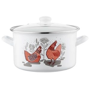 Emalia Pleszew Smaltovaný hrniec s pokrievkou Rubinka, 22 cm, 4, 7 l, pr. 22 cm vyobraziť