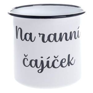 Smaltovaný hrnček "Na ranní čajíček", 1 l vyobraziť