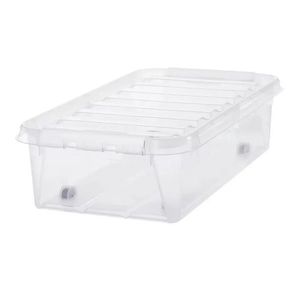 SmartStore Úložný box s bielymi klipmi a kolieskami Classic, 31 l, 31 l vyobraziť