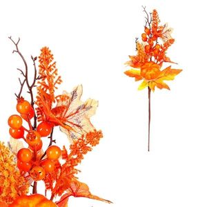 Jesenná umelá vetvička - tekvica a bobule, 50 cm vyobraziť