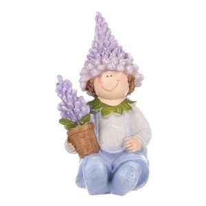 Dekorácia levanduľový panáčik sediaci, 6 x 12 x​ 7 cm, polyresin vyobraziť