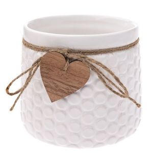 Keramický obal na kvetináč Heart, biela, 14 x 12, 5 x 11, 5 cm vyobraziť