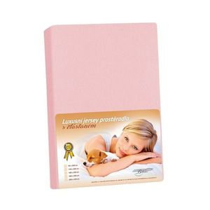 Bellatex Jersey prestieradlo s elastanom ružová, 200 x 220 cm vyobraziť
