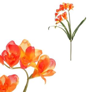 Umelá kvetina Frézia, oranžová, 15 x 5 x 60 cm vyobraziť