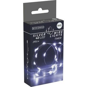 Svetelný drôt Silver, 2 m, 40 LED, studená biela, časovač, na batérie vyobraziť