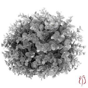 Vianočná závesná dekorácia Eucalyptus guľa, strieborná, pr. 24 cm vyobraziť