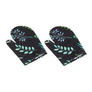 Bellatex Kuchynská chňapka Lístky čierna, 28 x 18 cm, 2 ks vyobraziť