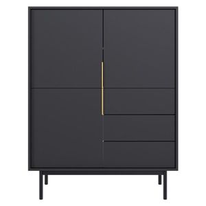 Komoda VIVALA 3D3S, čierna vyobraziť