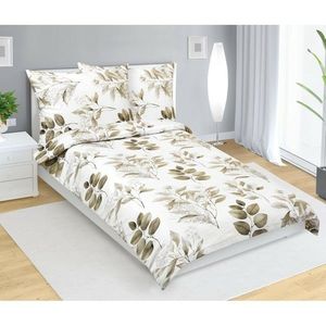 Bellatex Saténové povlečení Listy hnědá , 140 x220 cm, 70 x 90 cm, 140 x 220 cm, 70 x 90 cm vyobraziť