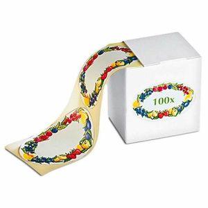 Samolepiace štítky v zásobníku s motívom ovocia, 100 ks vyobraziť