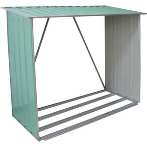 Plechový prístrešok na drevo 189 x 76 x 191cm, zelená vyobraziť