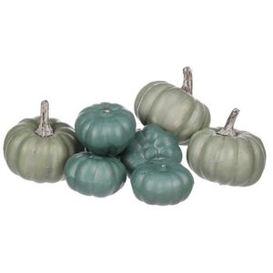 Sada modrých dekoračných tekvičiek, 6 ks, mix druhov, plast vyobraziť