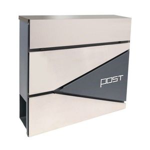 Poštová schránka 371 x 362 x 105 mm, Zn + nehrdz. oceľ s otvorom na noviny vyobraziť