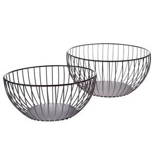 Sada kovových mís, 2 ks, sivá vyobraziť