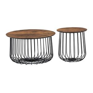 Súprava konferenčných stolíkov, staré drevo, 2 ks vyobraziť