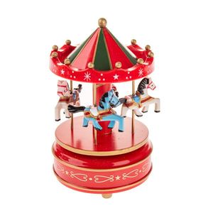 Hrací kolotoč s koníkmi, 18 cm, červená vyobraziť