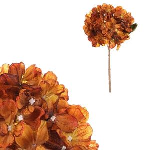 Hortenzia oranžová - umelý rezaný kvet, 62 cm vyobraziť