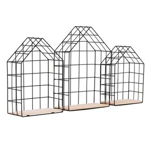 Kondela Set 3 poličiek, prírodná/čierna, AZURI vyobraziť