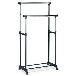 Stojan na šaty chróm / čierna, 85 x 170 cm vyobraziť