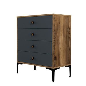 Komoda Lizbon Anthracite and Walnut vyobraziť