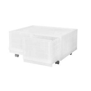 Modulárny úložný box Wave twin Mist s kolieskami 54, 6 x 43, 4 x 22 cm, široký - 2 zásuvky - kolieska vyobraziť