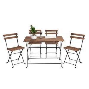 Záhradný set 1+4, akácia/čierna, SEDAN TYP 2 vyobraziť