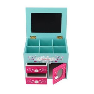 Skrinka šperkovnica Princess 3 zásuvky, odklápací vrch so zrkadielkom, 16x12, 5x12cm, drevo vyobraziť