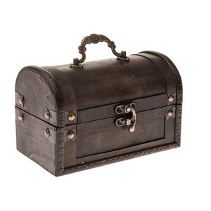 Drevená truhlička s madlom, 17 x 11 x 11 cm, hnedá vyobraziť